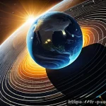 알버트 아인슈타인 물리학 혁명 - A detailed scientific illustration of the curvature of space-time around a massive object like the S...