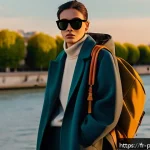 카니예 웨스트 패션 브랜드 - A high-fashion streetwear ensemble featuring oversized wool coats with sophisticated cuts, paired wi...